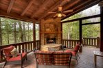 Reel Creek Lodge - Covered Outdoor Fireplace w/ Plush Seating Options